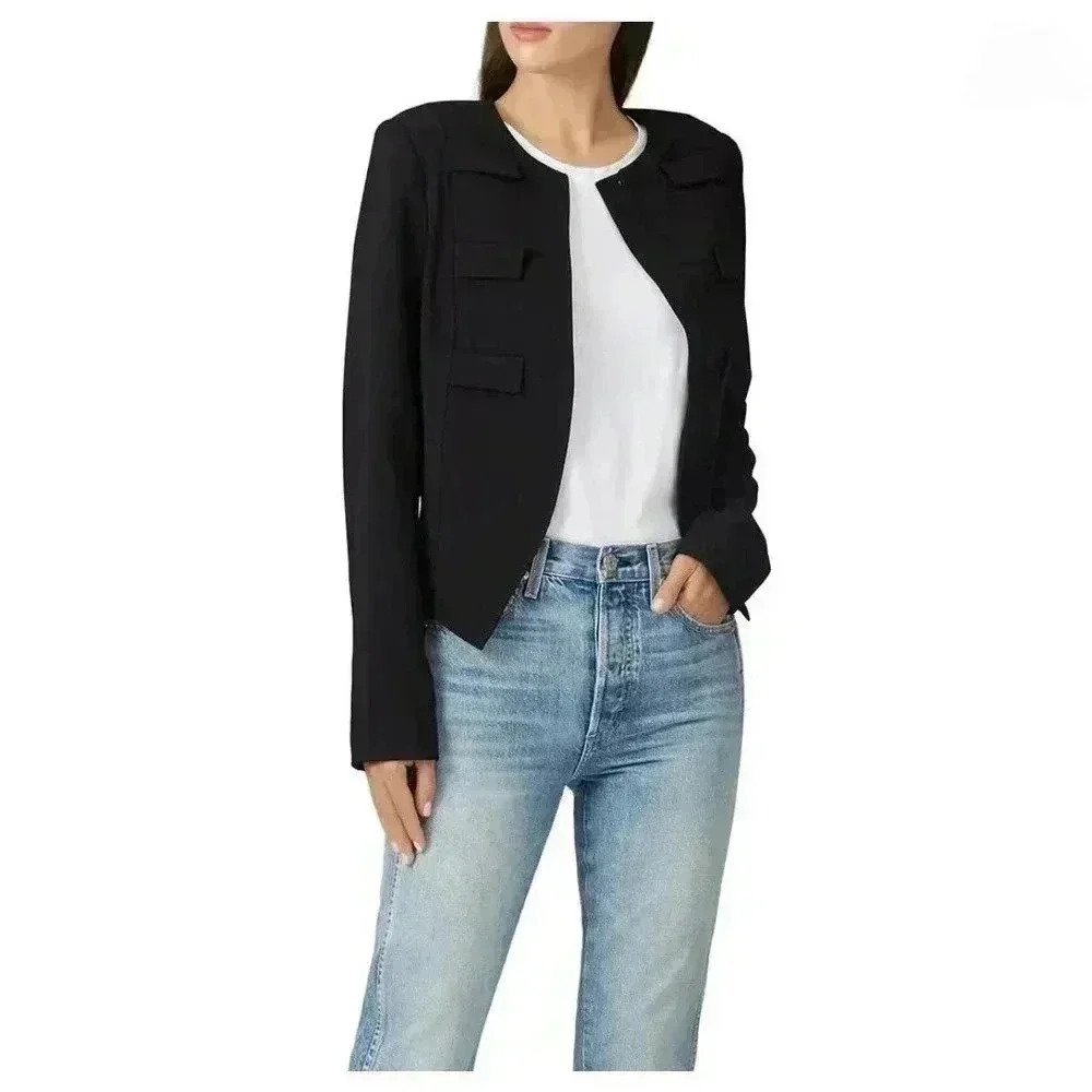 DEREK LAM COLLECTIVE Black Military Blazer - size 40 Italian